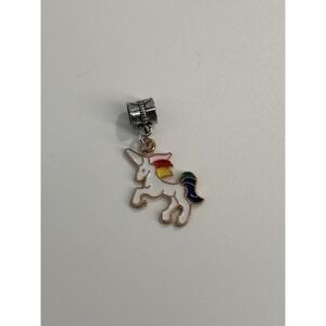 Vintage Enamel Unicorn Charm W/ Slide